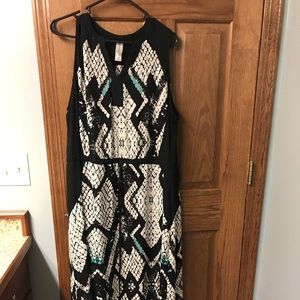 Snake print pop of color maxi